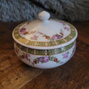 Vintage Porcelain Hand Painted 3" Bowl w/ Lid - marked "Vienna/Austria"
